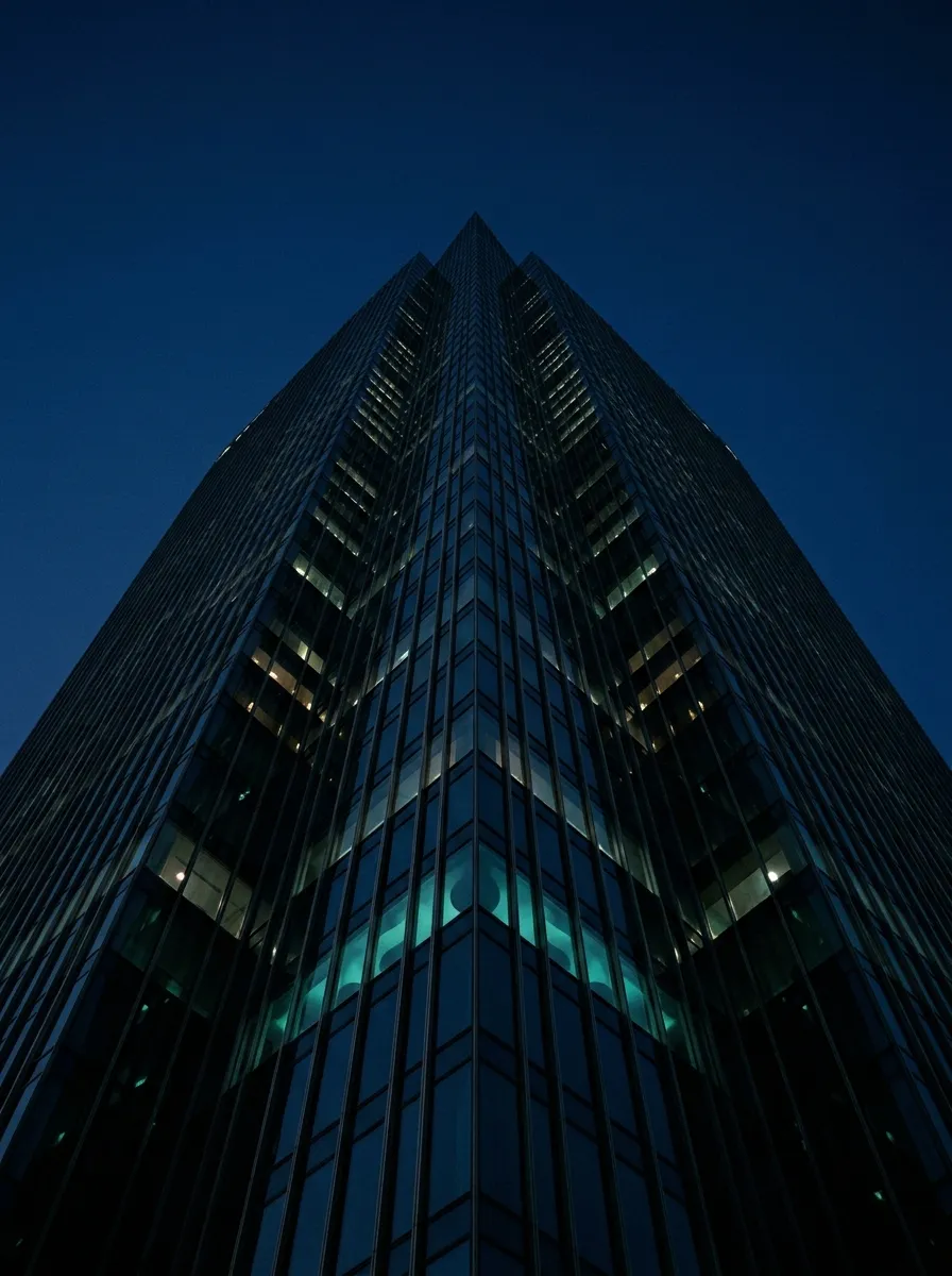 Moderne Unternehmensarchitektur im Abendlicht